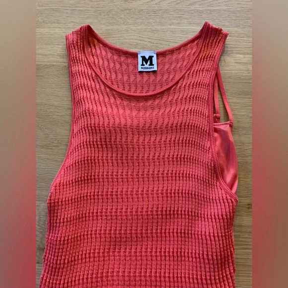 M Missoni Bright Pink-Orange Midi Dress - Picture 5 of 9